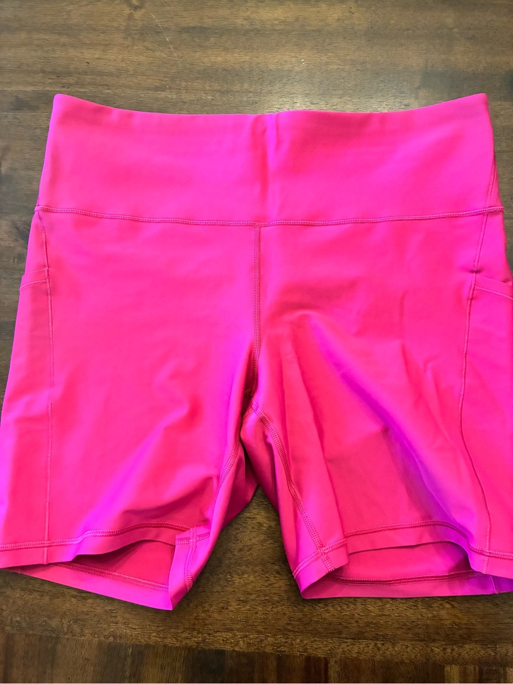 Athleta Biker Shorts Women’s XL Pink Interval Stash 7” Short Pockets